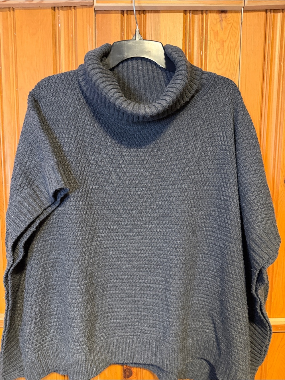 PPLA Black Ribbed Cowl-Neck Sweater